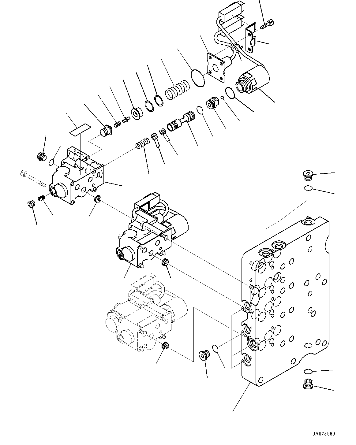 Torque Converter and Transmission, Control Valve (5/7)(#101325-) — komatsu parts diagram