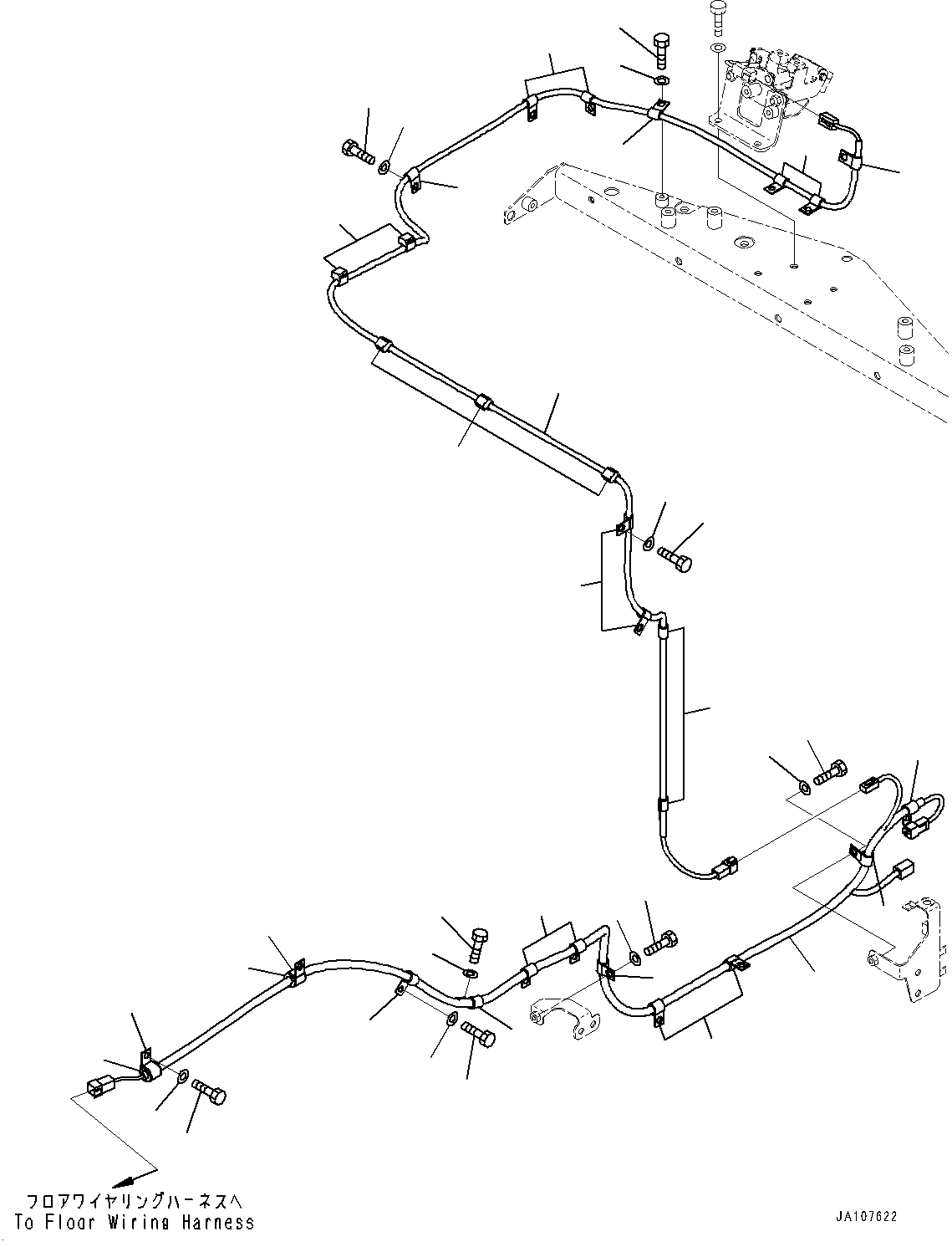 Hood, Wiring Harness and Clip (With Rearview Camera)(#10001-) — komatsu parts diagram