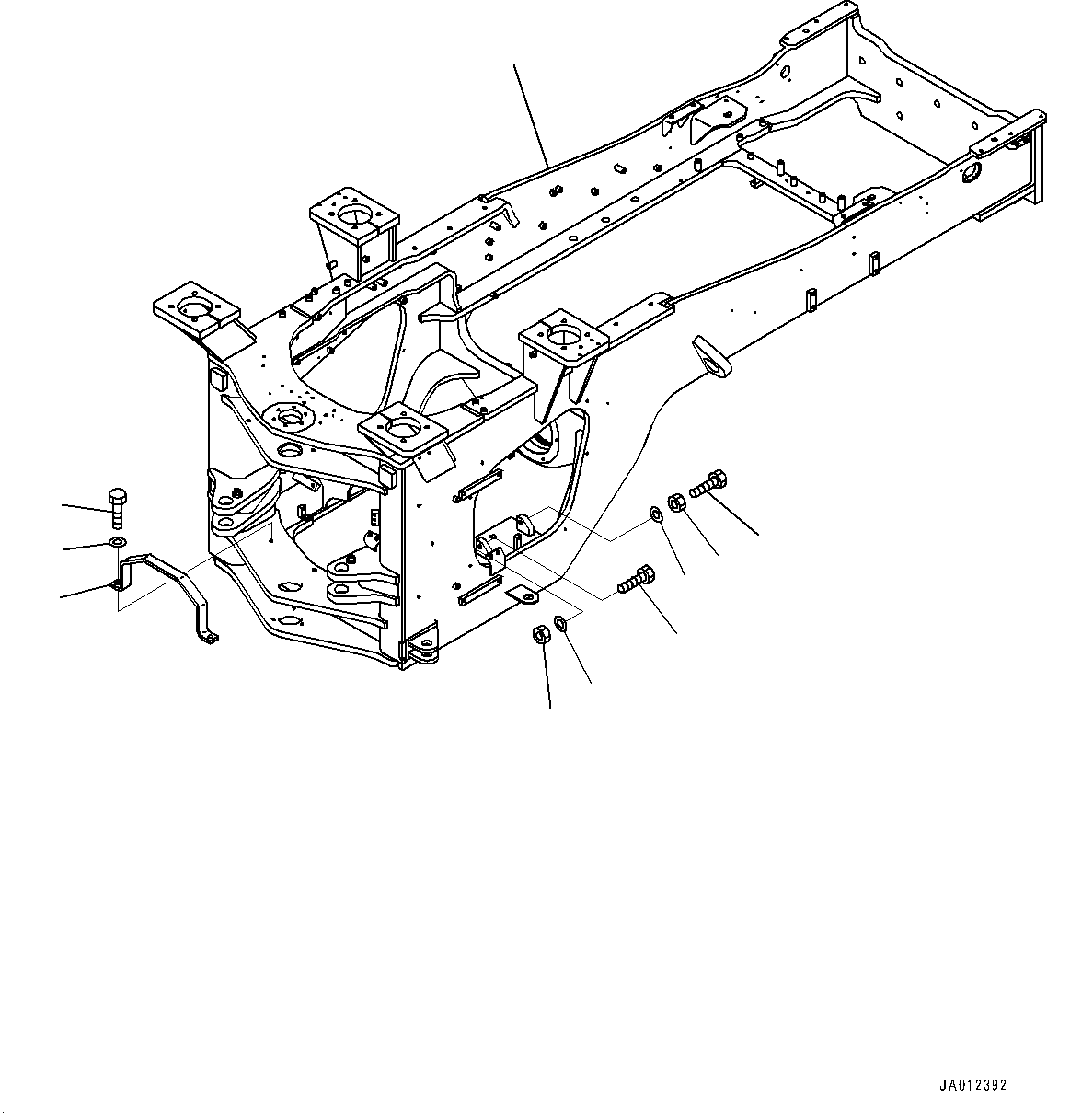 Rear Frame, (With Brake Oil Cooling System, Without EU New Noise Arrangement 2)(#10001-) — komatsu parts diagram