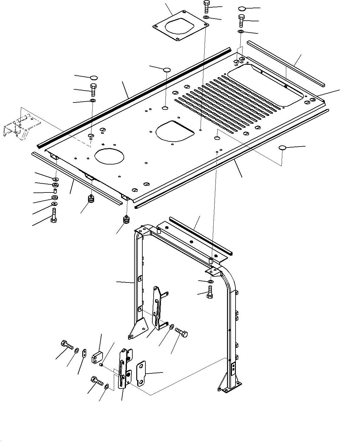 Hood, Hood and Frame (With 75Amp. Alternator)(#10001-) — komatsu parts diagram