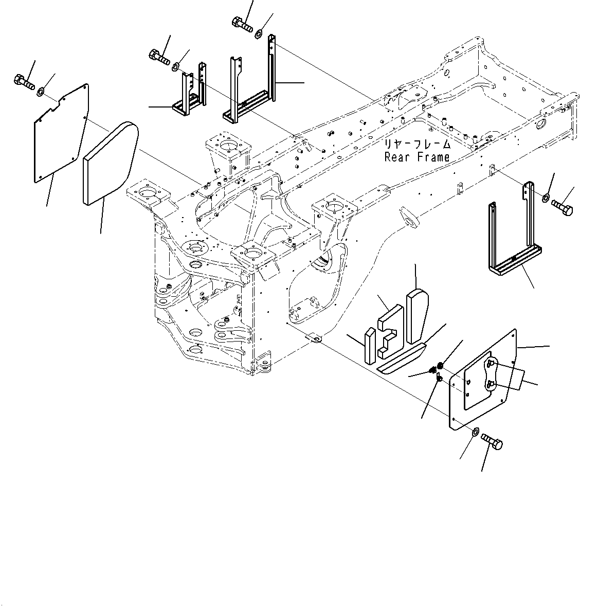 Articulate Lock Bar and Frame Cover, Side Cover(#10001-) — komatsu parts diagram