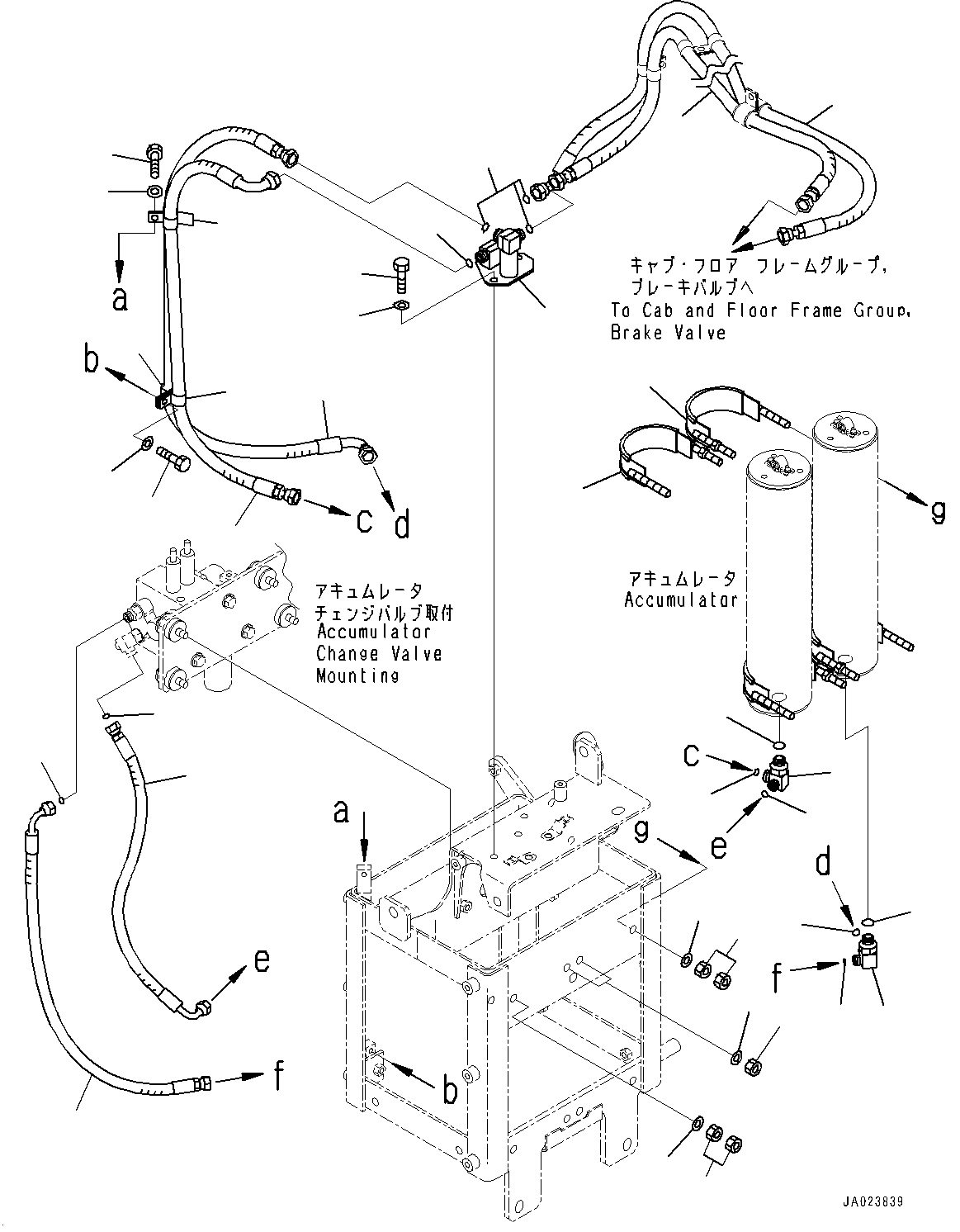 Brake Control, Mounting and Piping(#10001-) — komatsu parts diagram
