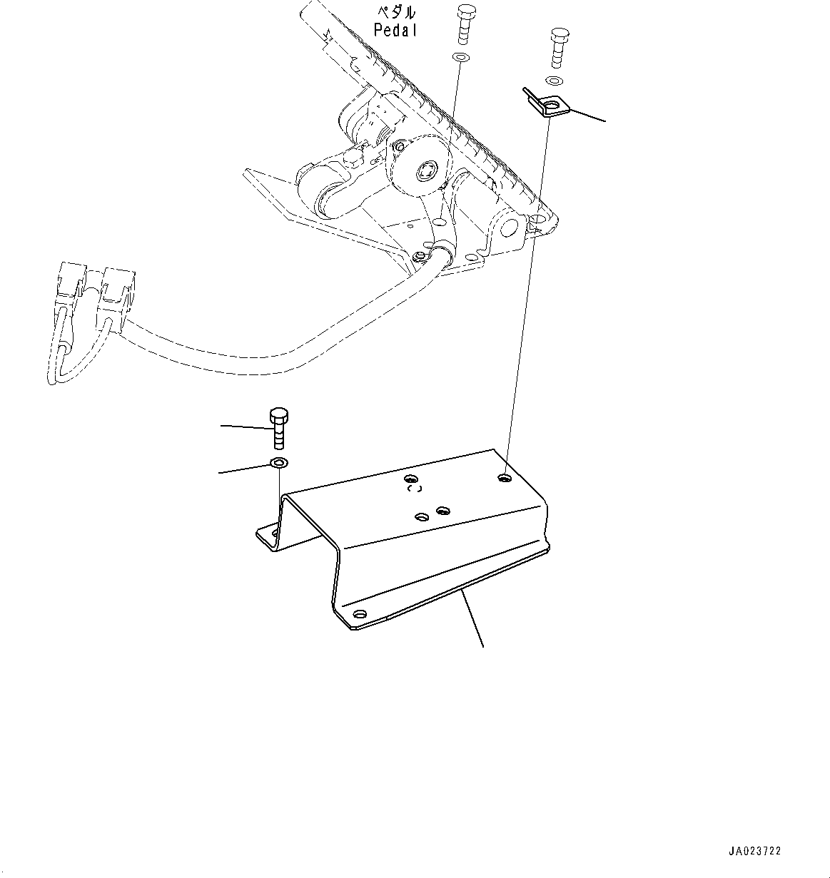 ROPS Cab, Accelerator Pedal Mounting (1/2)(#10001-) — komatsu parts diagram