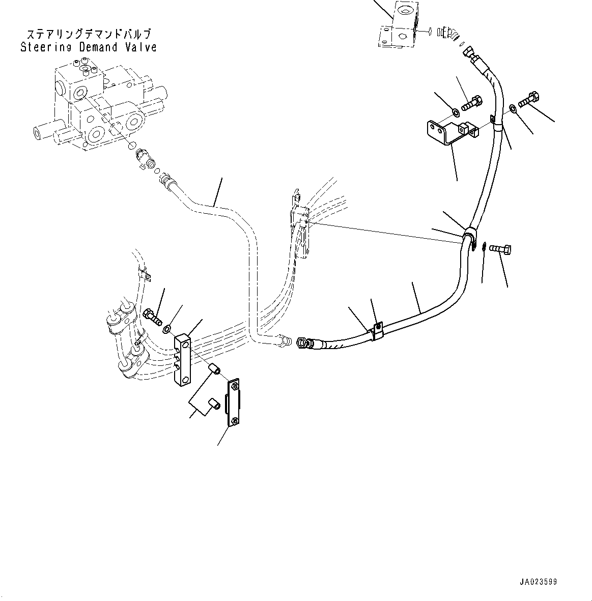Hydraulic Piping, Steering Drain Piping(#10001-) — komatsu parts diagram