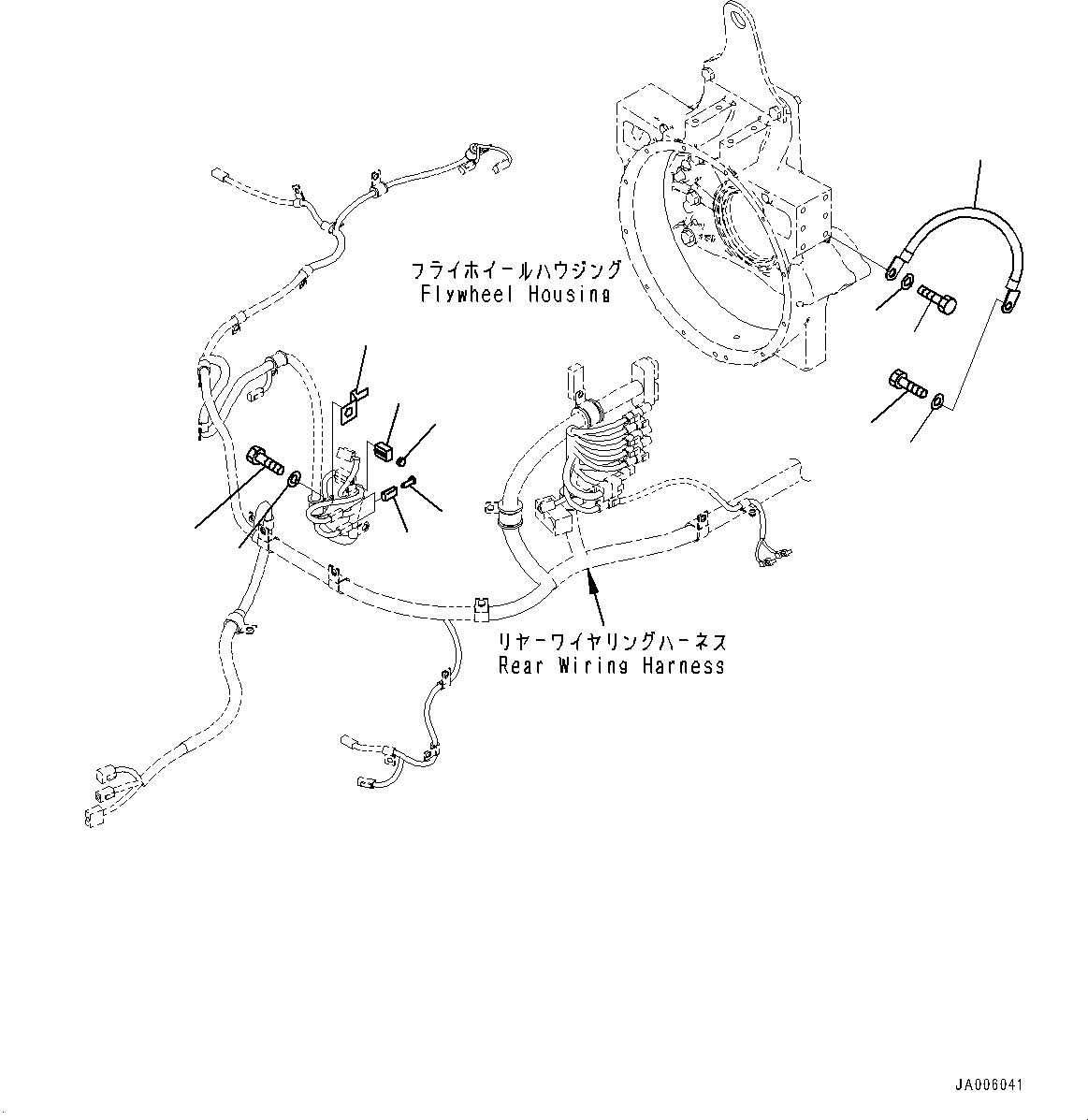 Rear Wiring Harness, Ground Cable(#10001-) — komatsu parts diagram