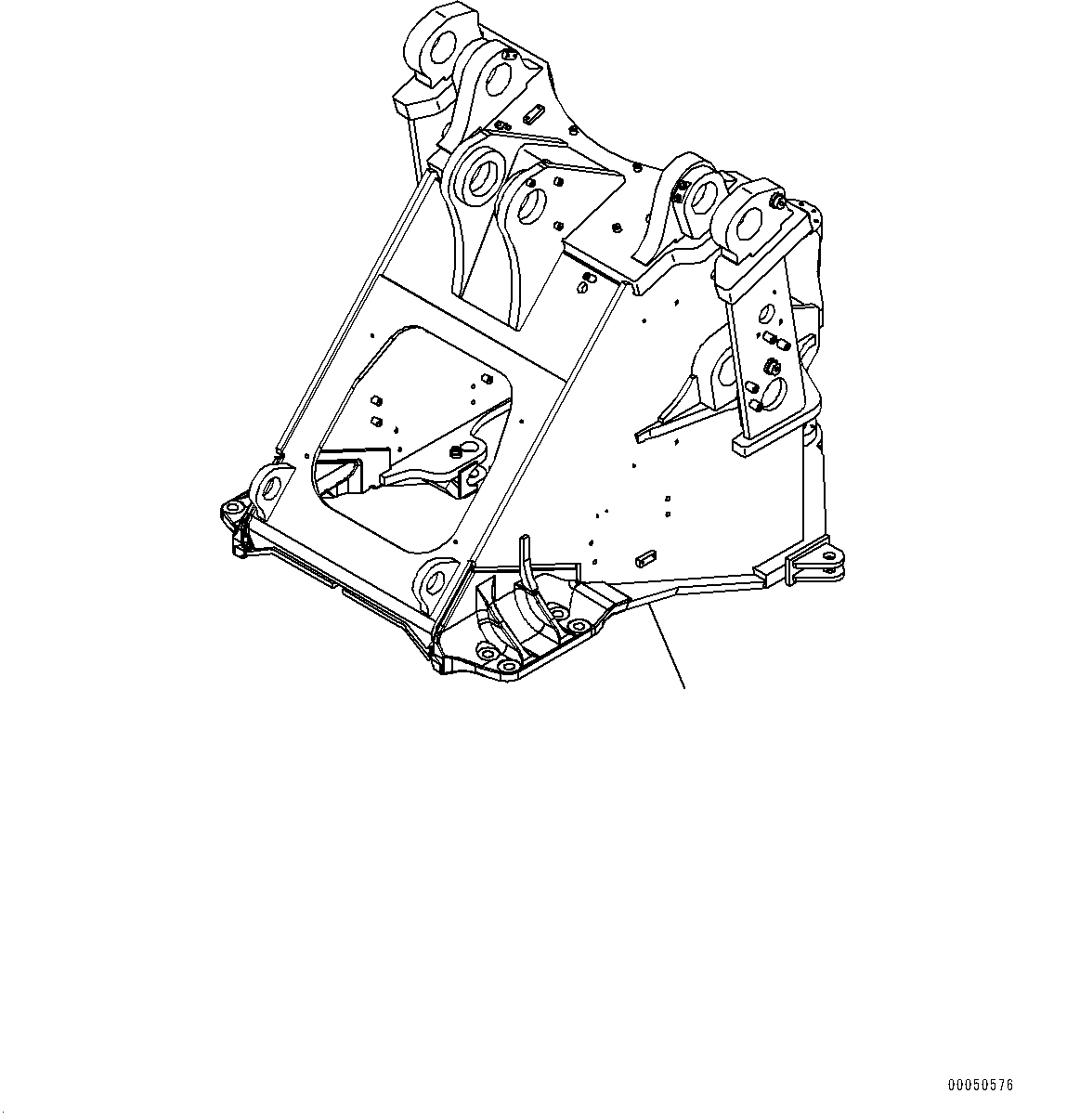 Front Frame, (With Remote Greasing, Rear Axle, Steering Cylinder, Bucket)(#10001-) — komatsu parts diagram