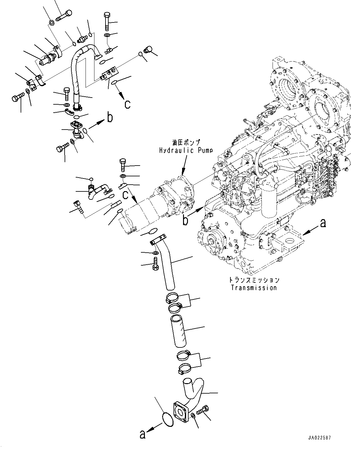 Hydraulic Pump, Transmission Piping(#10001-10000) — komatsu parts diagram