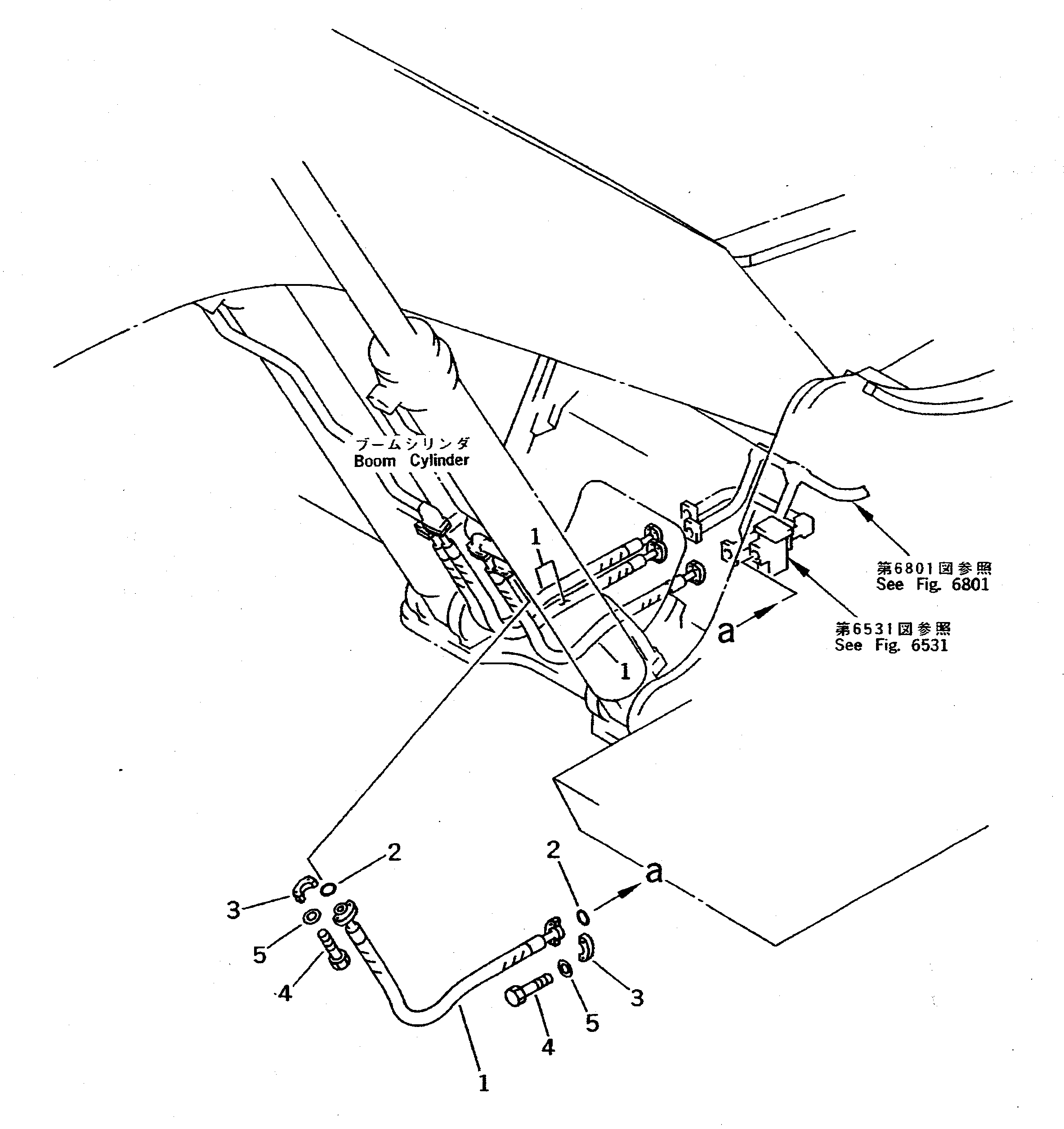 BOOM CYLINDER PIPING (ATTACHMENT SIDE) — komatsu parts diagram