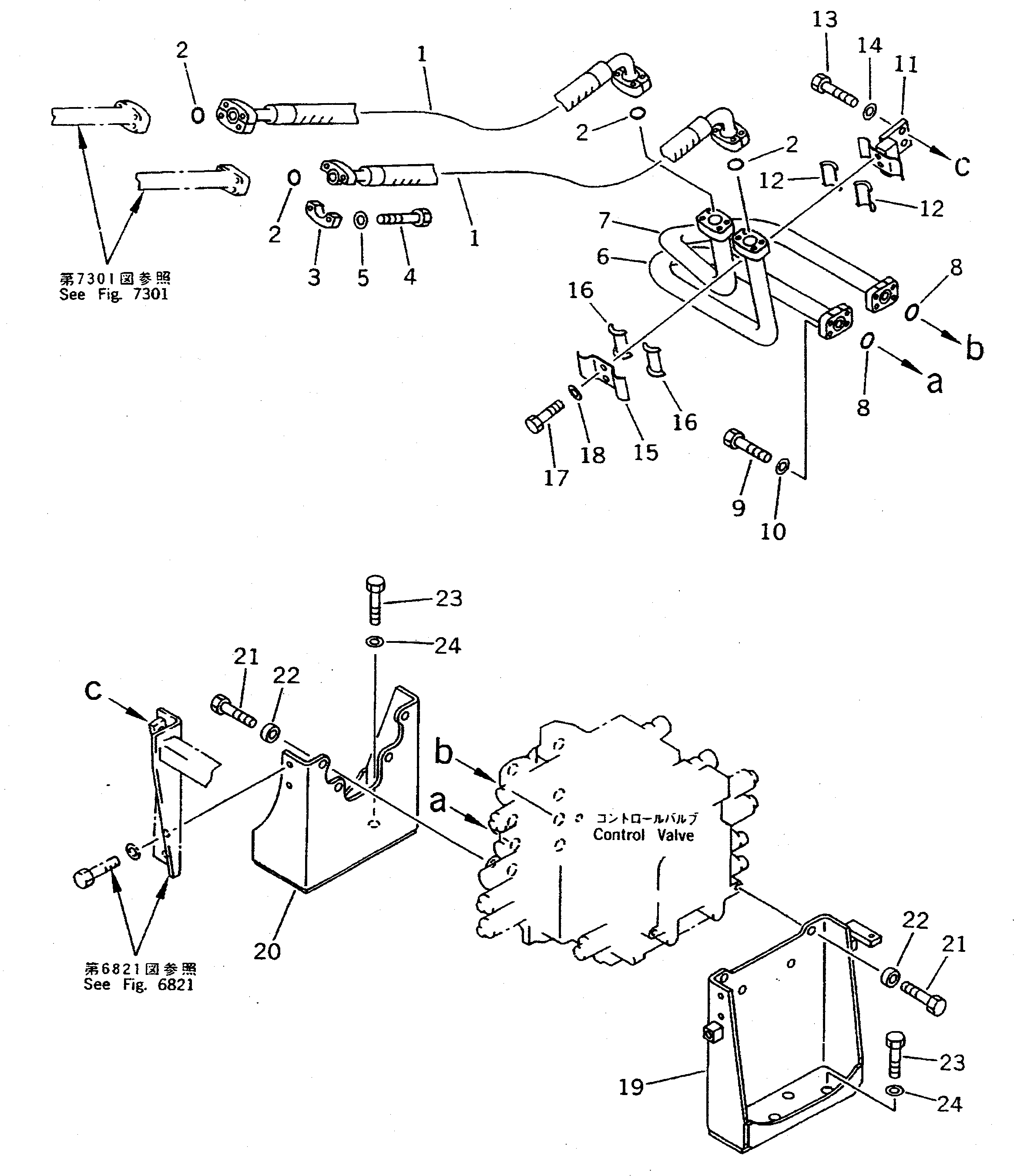 ARM CYLINDER PIPING (CHASSIS SIDE) — komatsu parts diagram