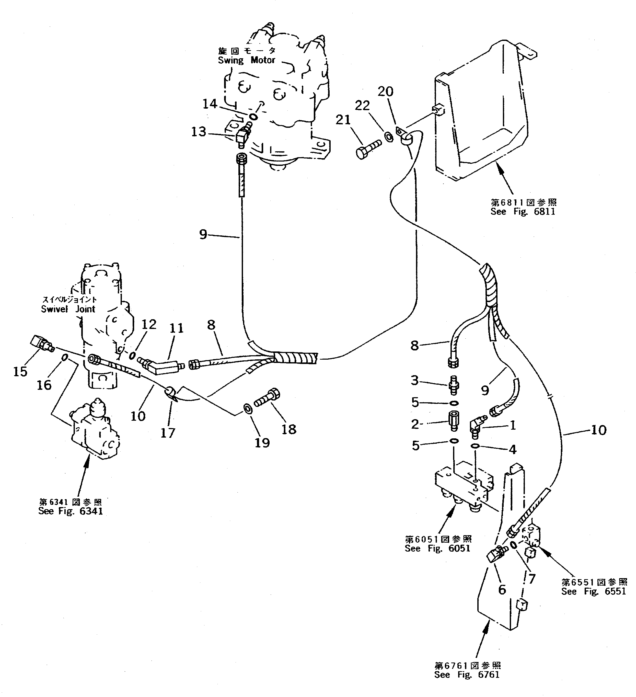 TRAVEL HIGH-LOW VALVE PIPING — komatsu parts diagram