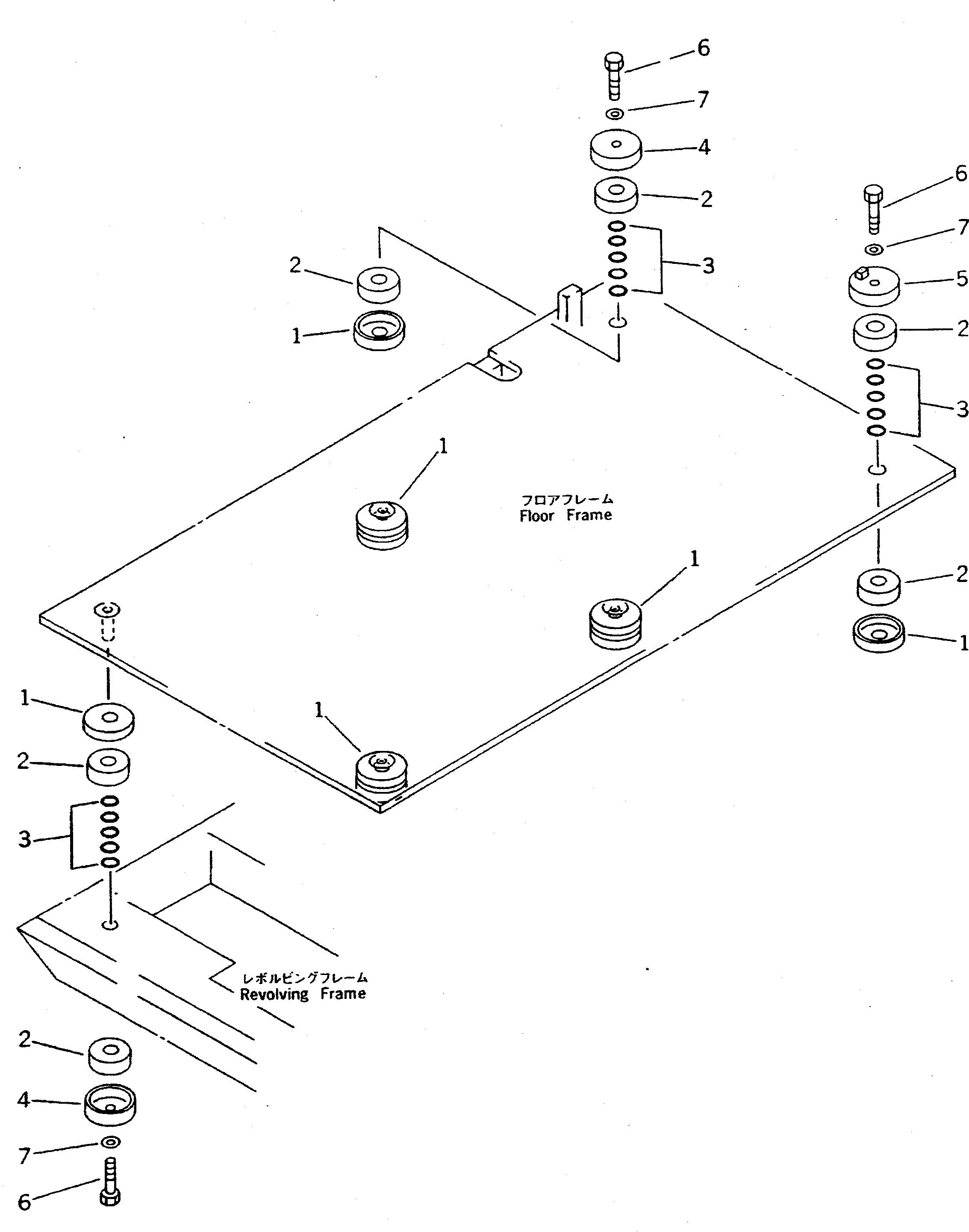 FLOOR FRAME MOUNT (FOR WRIST CONTROL) — komatsu parts diagram