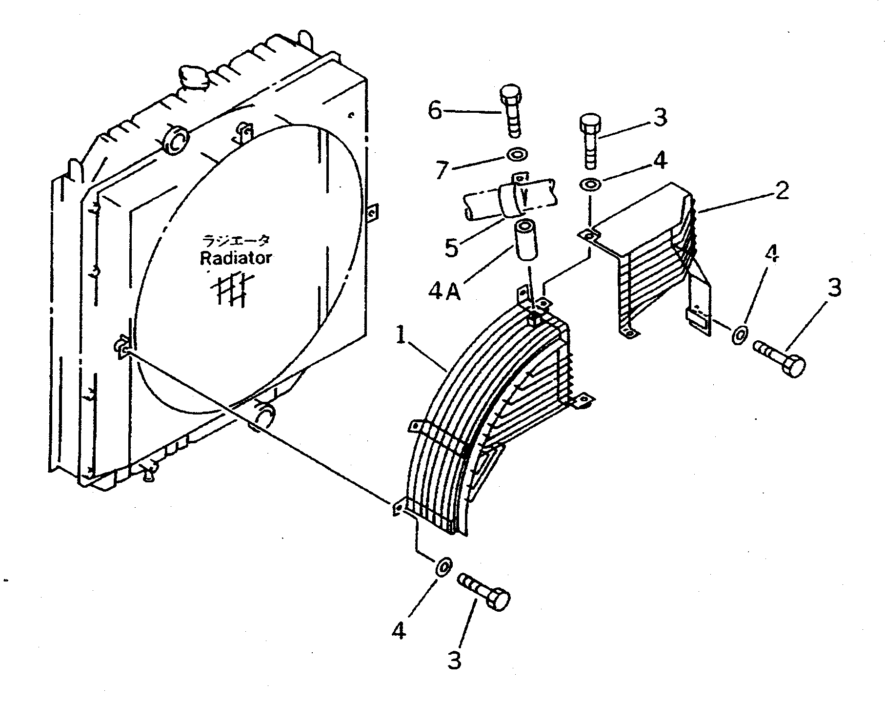 FAN GUARD (EXCEPT JAPAN)(#20338-) — komatsu parts diagram
