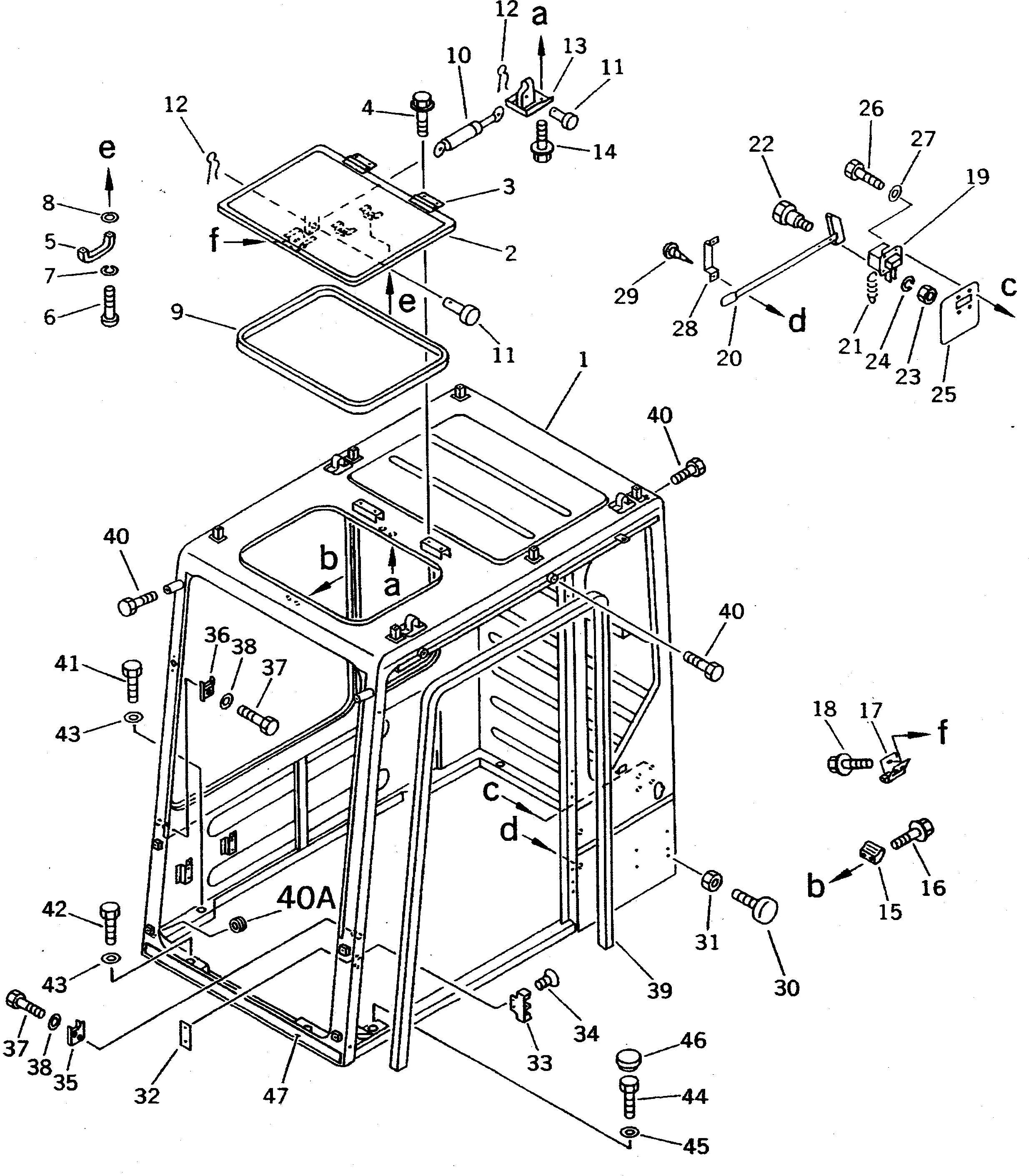OPERATOR'S CAB (1/7) (CAB) (FOR U.S.A. AND CANADA)(#21401-) — komatsu parts diagram