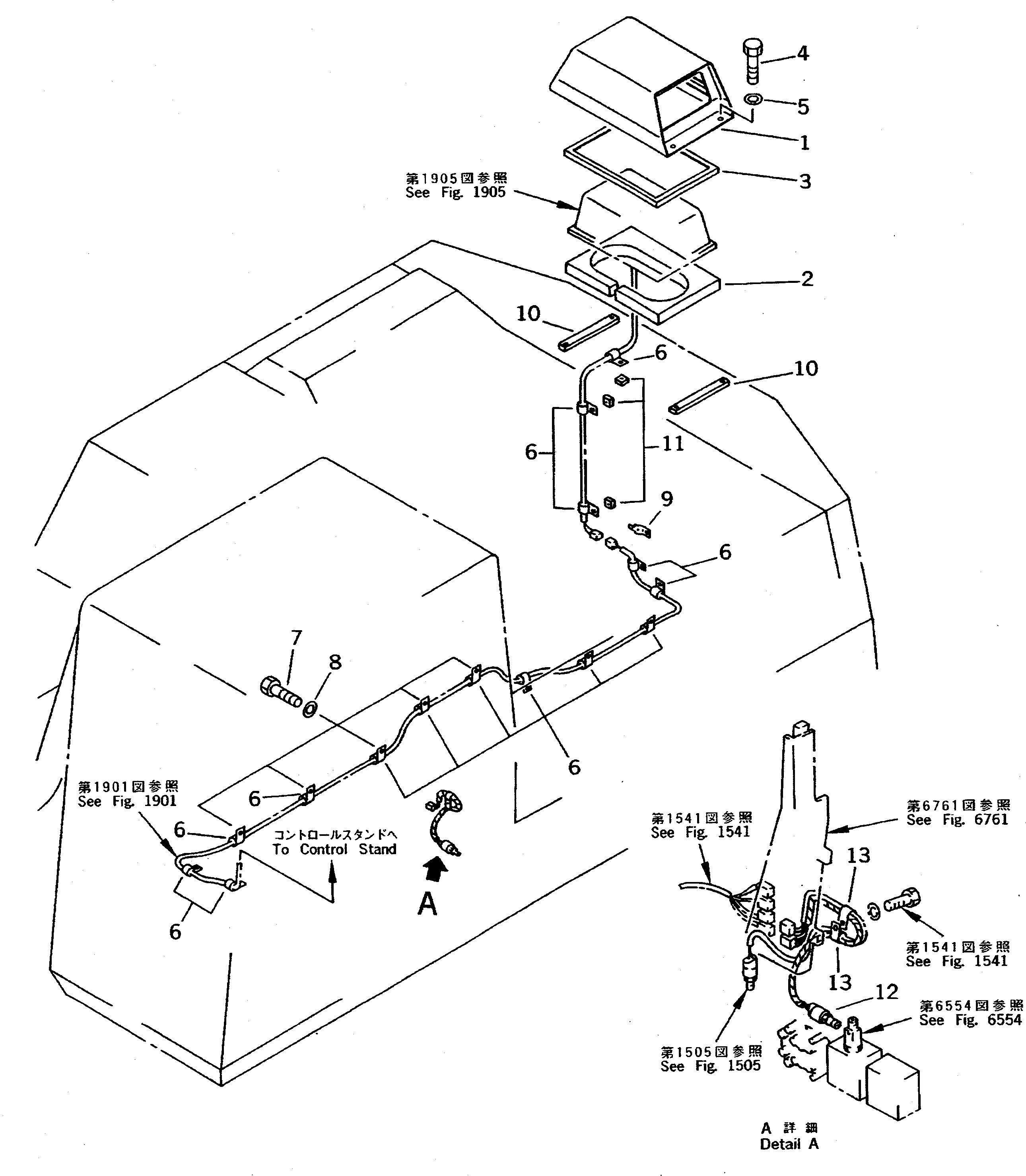 SWING FLASHER WIRING (CHASSIS SIDE) — komatsu parts diagram
