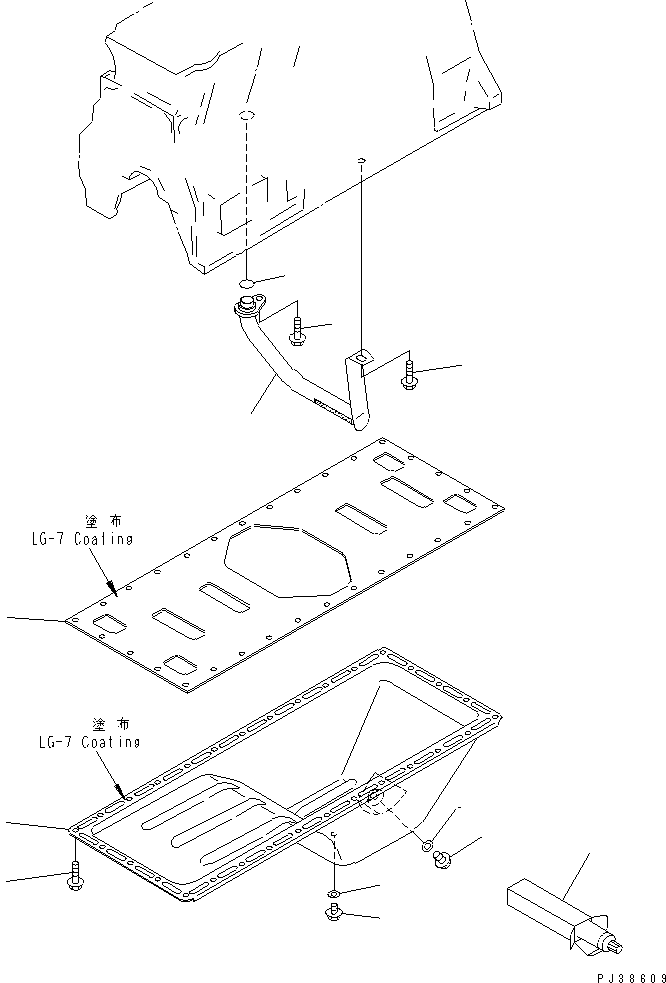 OIL PAN AND SUCTION TUBE(#100413-) — komatsu parts diagram