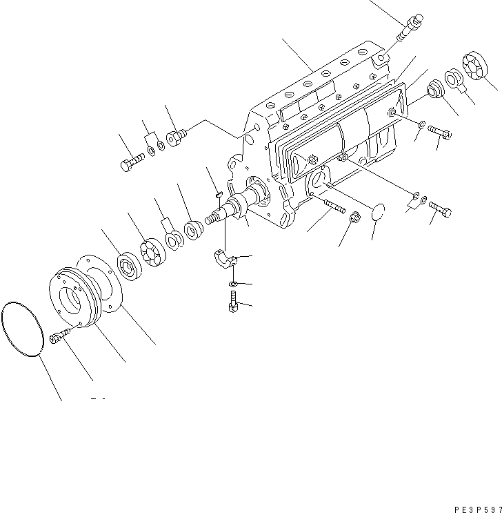 FUEL INJECTION PUMP (PUMP) (1/2) (WITHOUT STOP MOTOR)            (INNER PARTS)(#100413-) — komatsu parts diagram