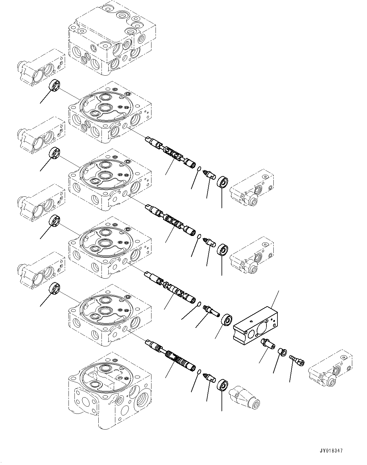 Control Valve, 5-Valve (2/12)(#70002-) — komatsu parts diagram