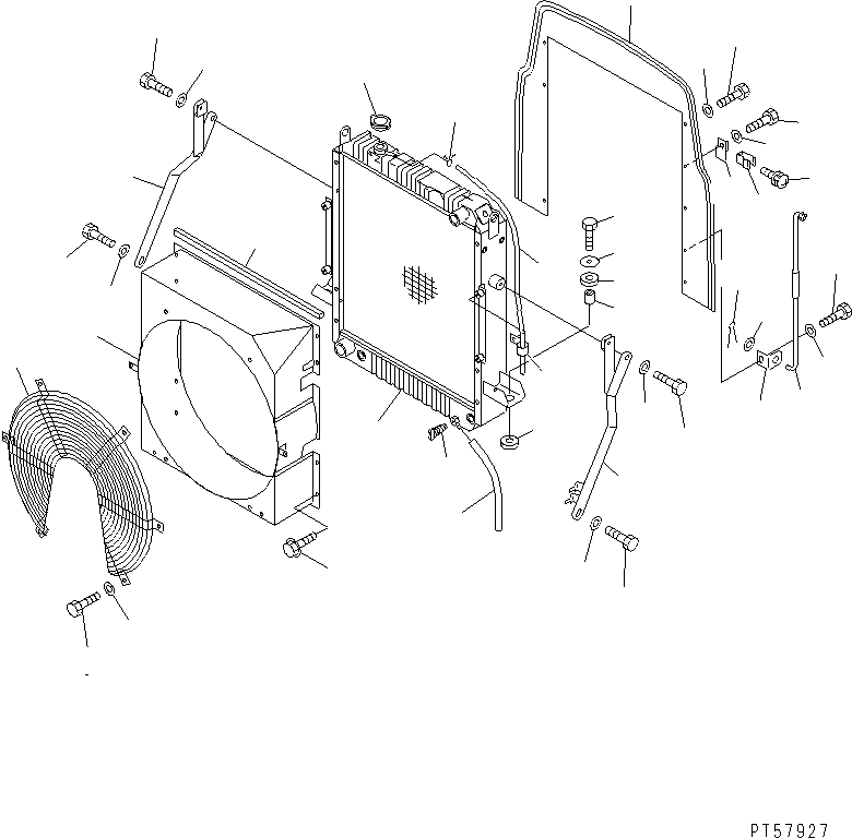 RADIATOR AND MOUNTING PARTS — komatsu parts diagram