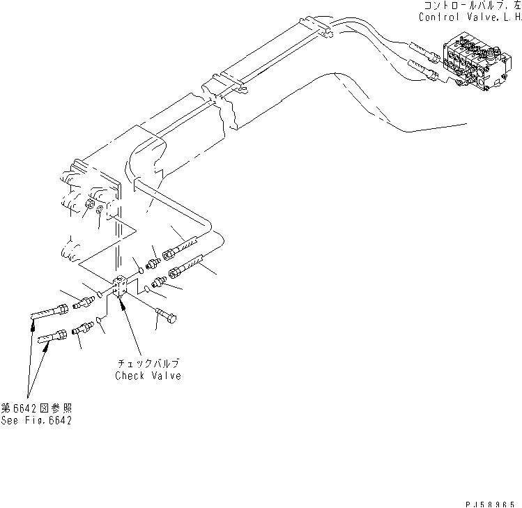 HYDRAULIC PIPING (V-TYPE SNOW PLOW LIFT CYLINDER LINE) (1/2) — komatsu parts diagram