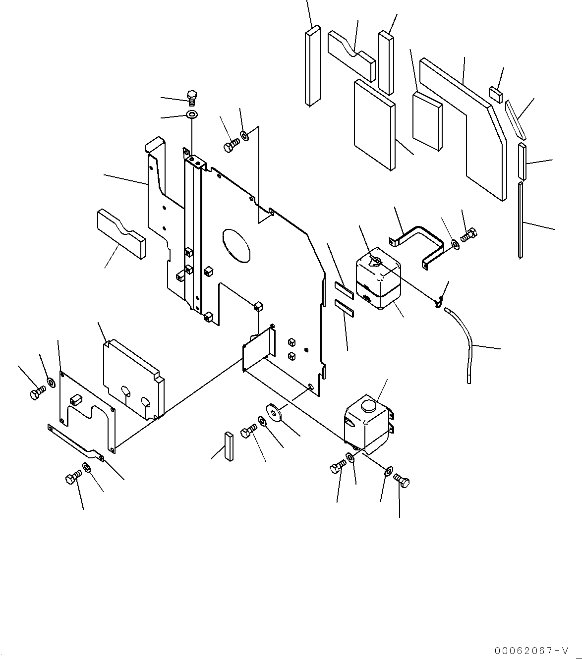Machine Cab Partition, L.H. (Without Air Conditioner)(#350001-351437) — komatsu parts diagram