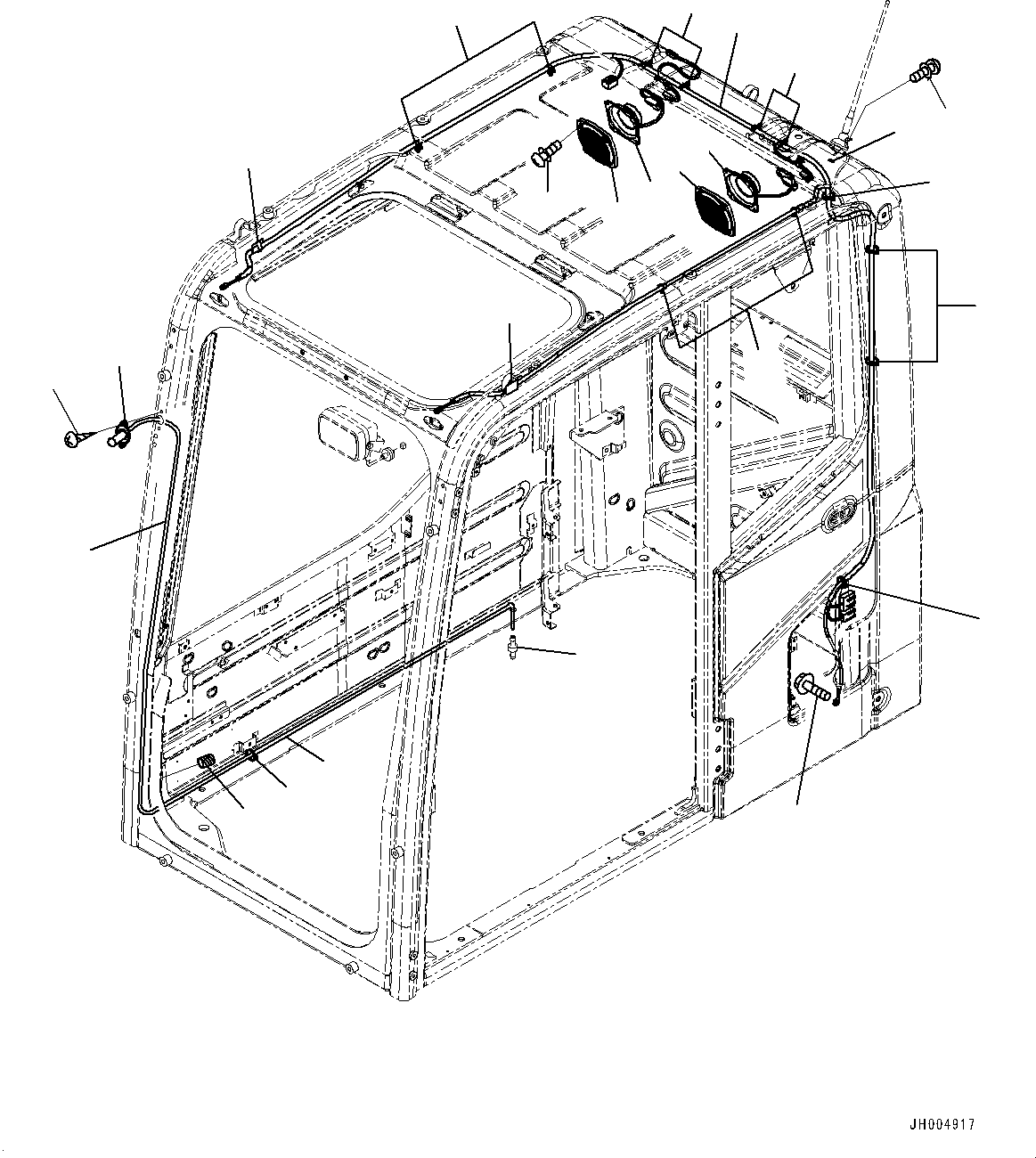 Cab, Speaker and Window Washer(#350001-) — komatsu parts diagram