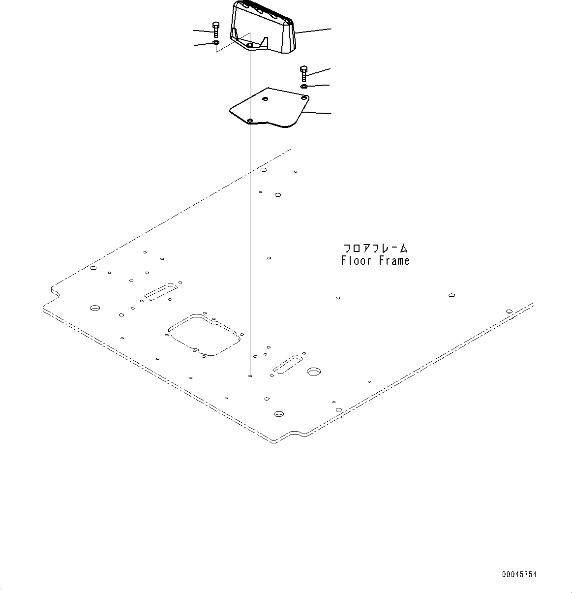 Cab, Floor, Footrest, L.H.(#350001-) — komatsu parts diagram
