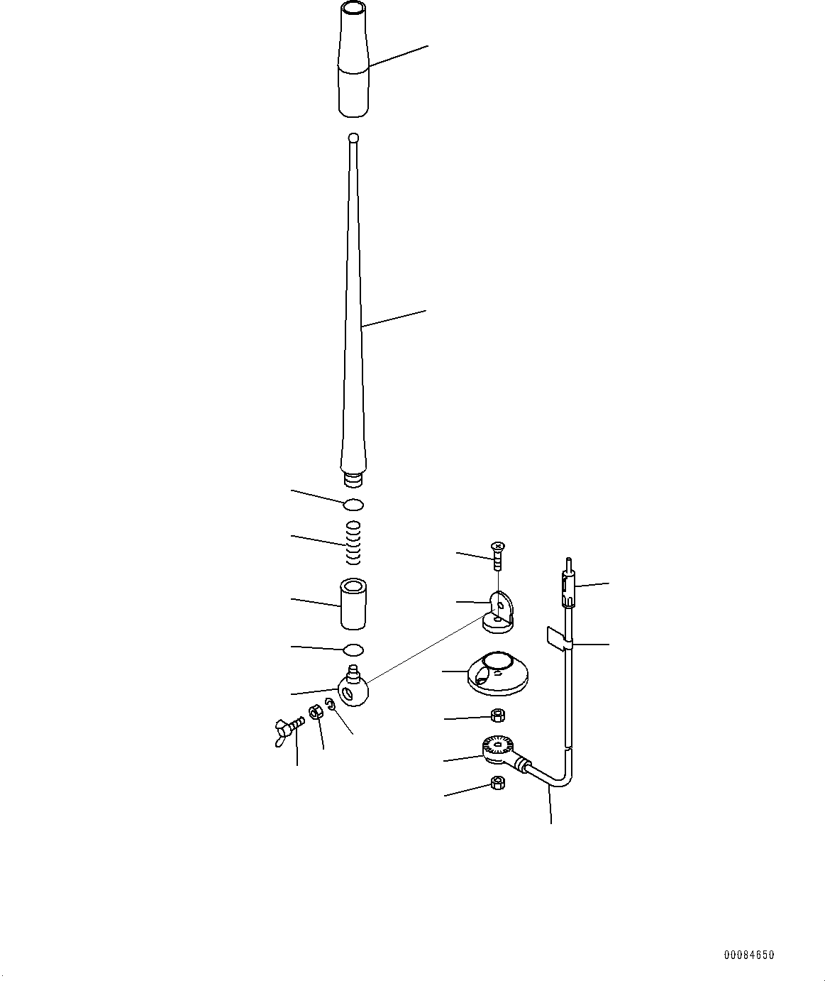 Cab, Inner Parts, Rubber Antenna(#350001-) — komatsu parts diagram