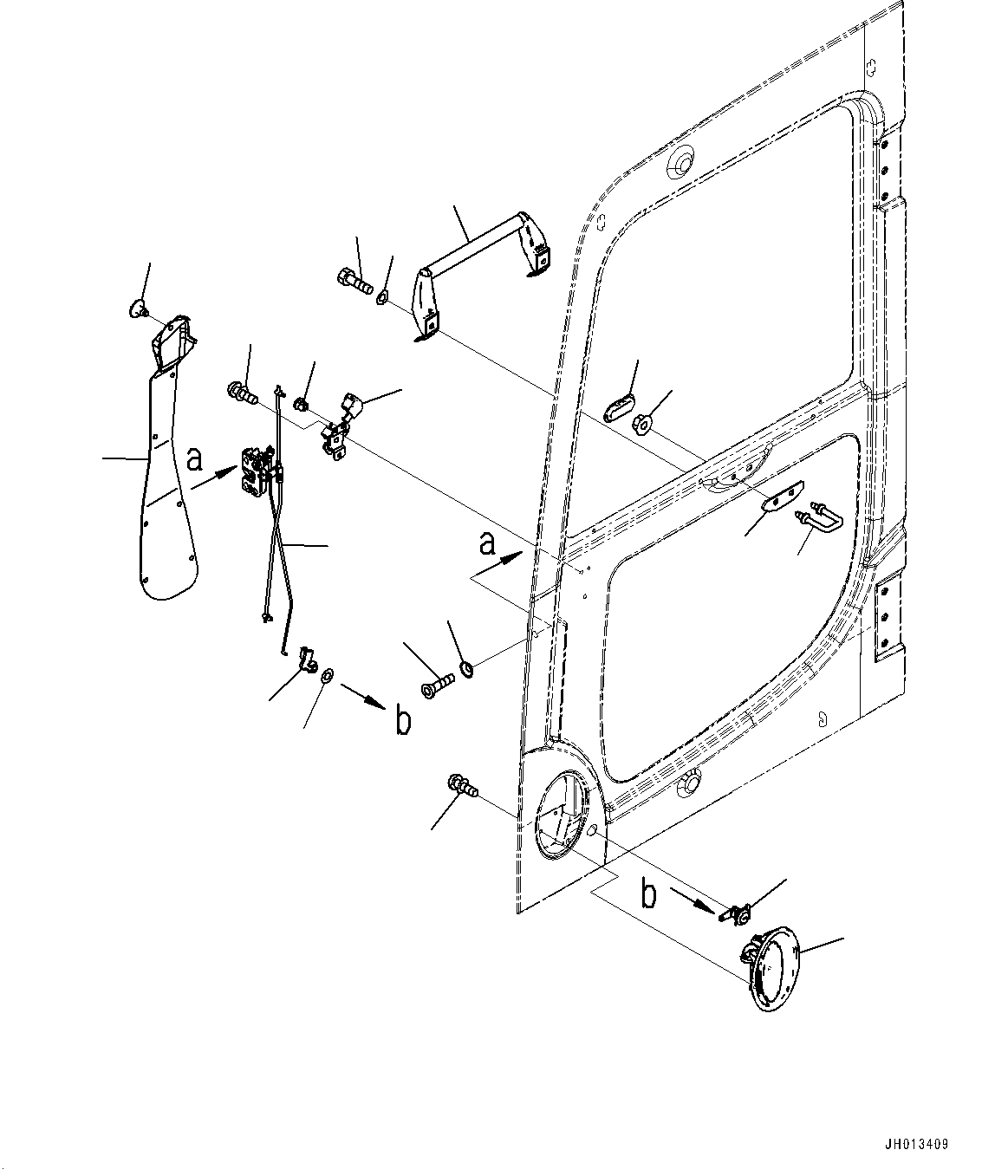 Cab, Door Lock(#354181-357026) — komatsu parts diagram