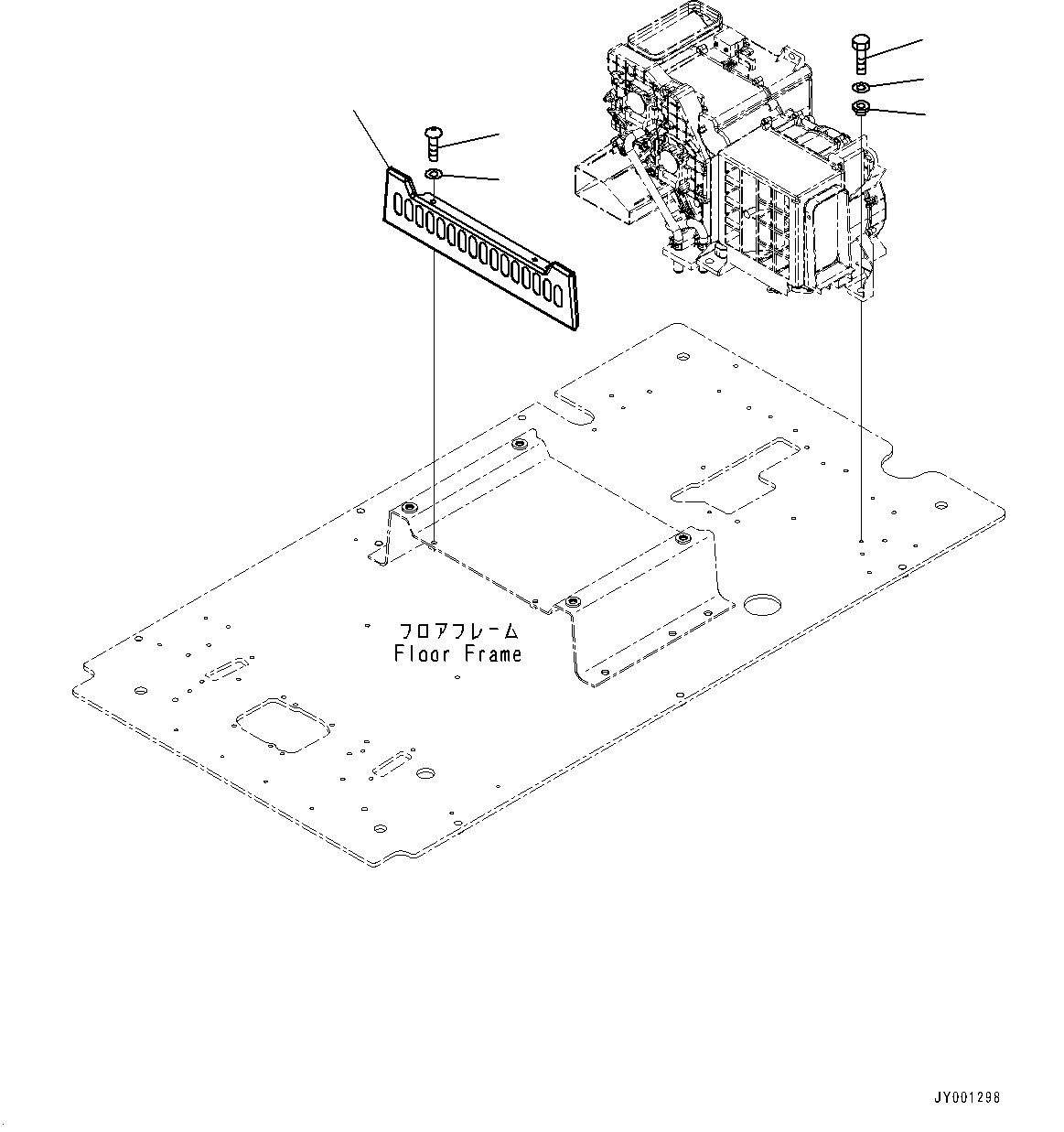 Cab, Floor, Air Conditioner Mounting(#350001-) — komatsu parts diagram