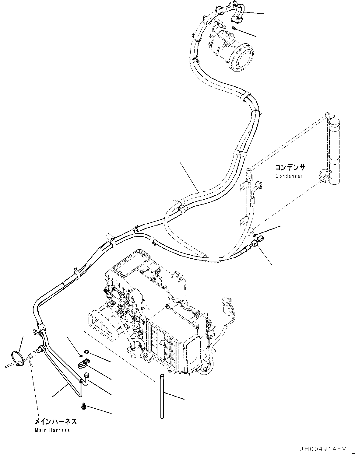 Cab, Floor, Air Conditioner Piping(#350001-) — komatsu parts diagram