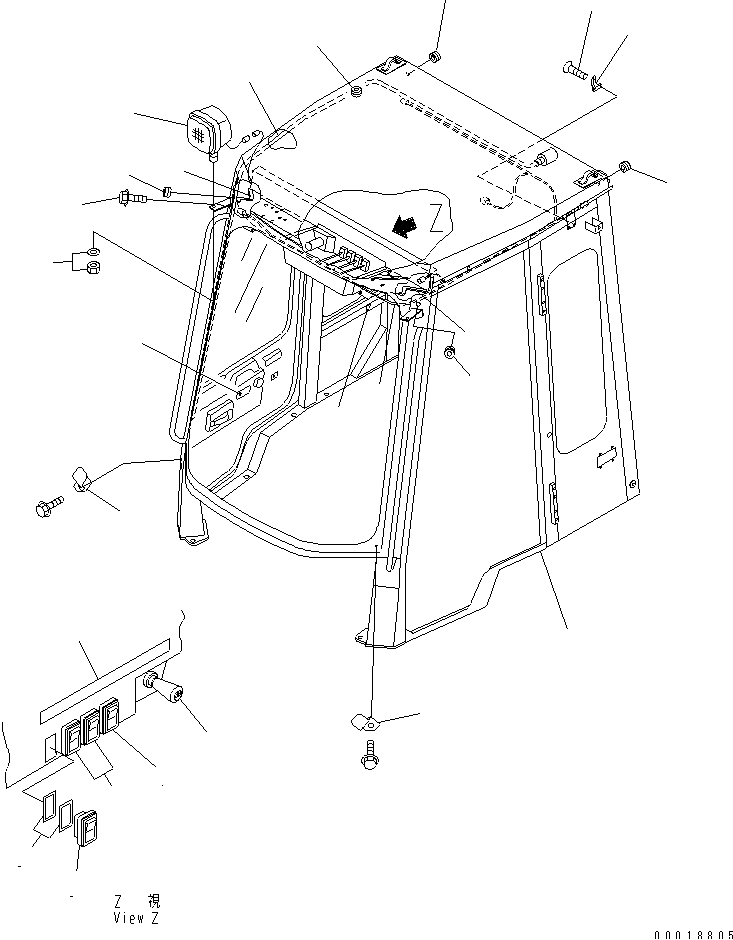 OPERATOR'S CAB (10/10) (CAB AND WORK LAMP) (SNOW REMOVE SPEC.) — komatsu parts diagram