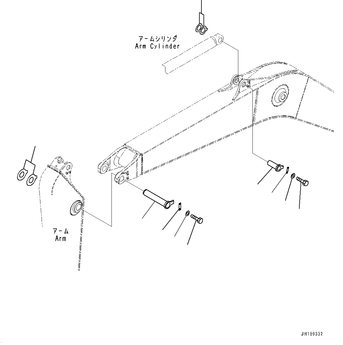 Boom, Top Pin and Bottom Pin (5700mm Heavy Duty Type)(#700001-) — komatsu parts diagram