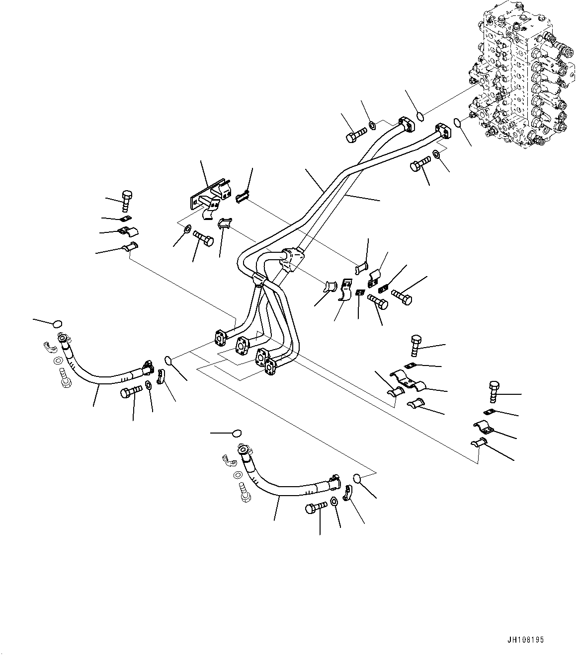 Boom Piping, (#700001-700000) — komatsu parts diagram