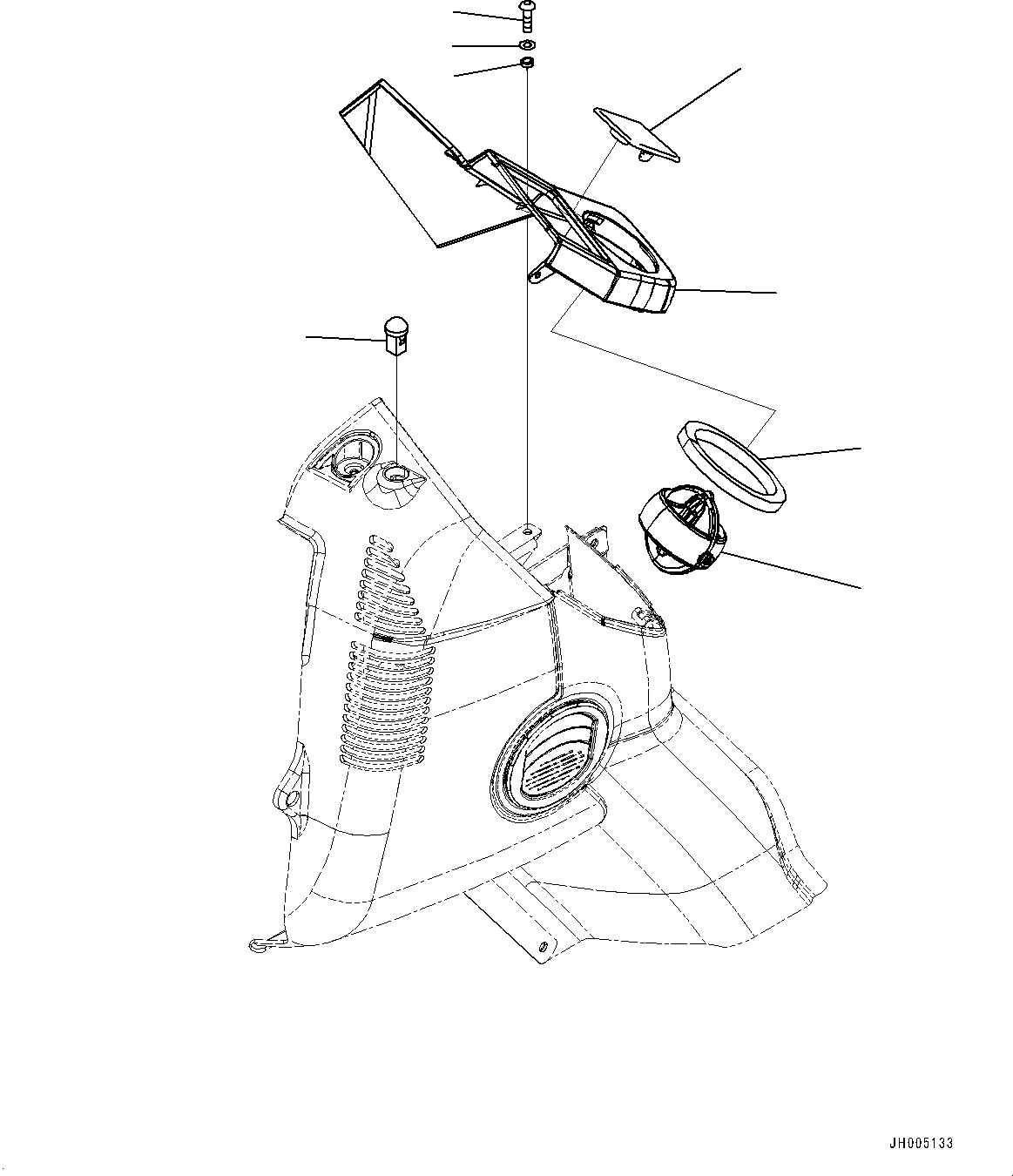 Cab, Cab In Parts, Monitor Cover(#700001-) — komatsu parts diagram