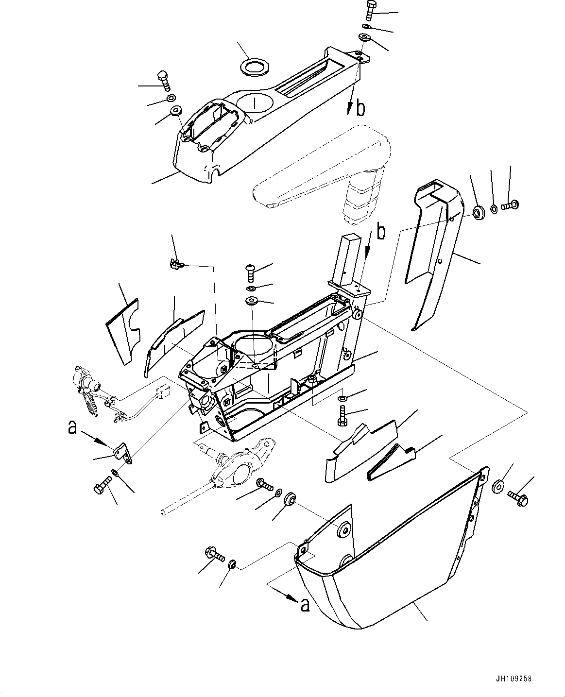 Cab, Floor, Console, L.H.(#700001-) — komatsu parts diagram