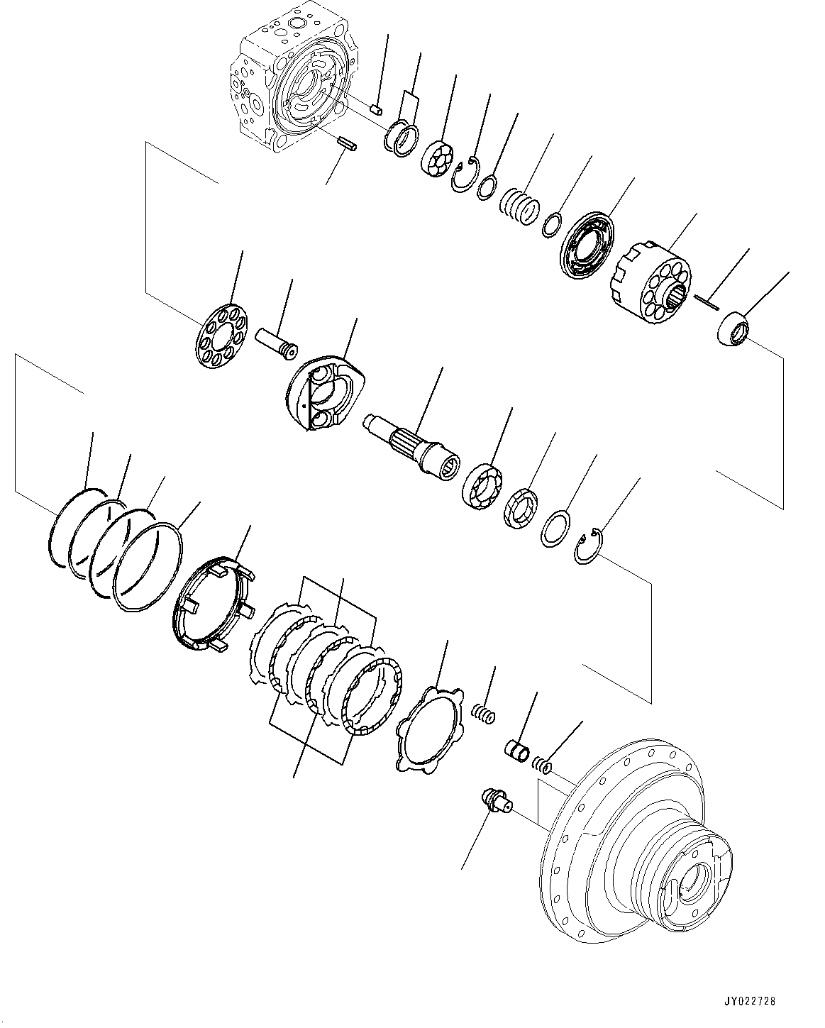 Travel Motor and Final Drive, Travel Motor, R.H. (2/2)(#700001-) — komatsu parts diagram