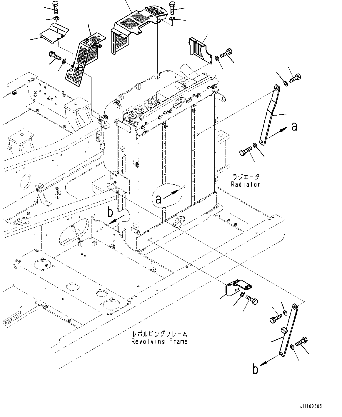 Cooling System, Radiator Mounting and Fan Guard(#700001-) — komatsu parts diagram