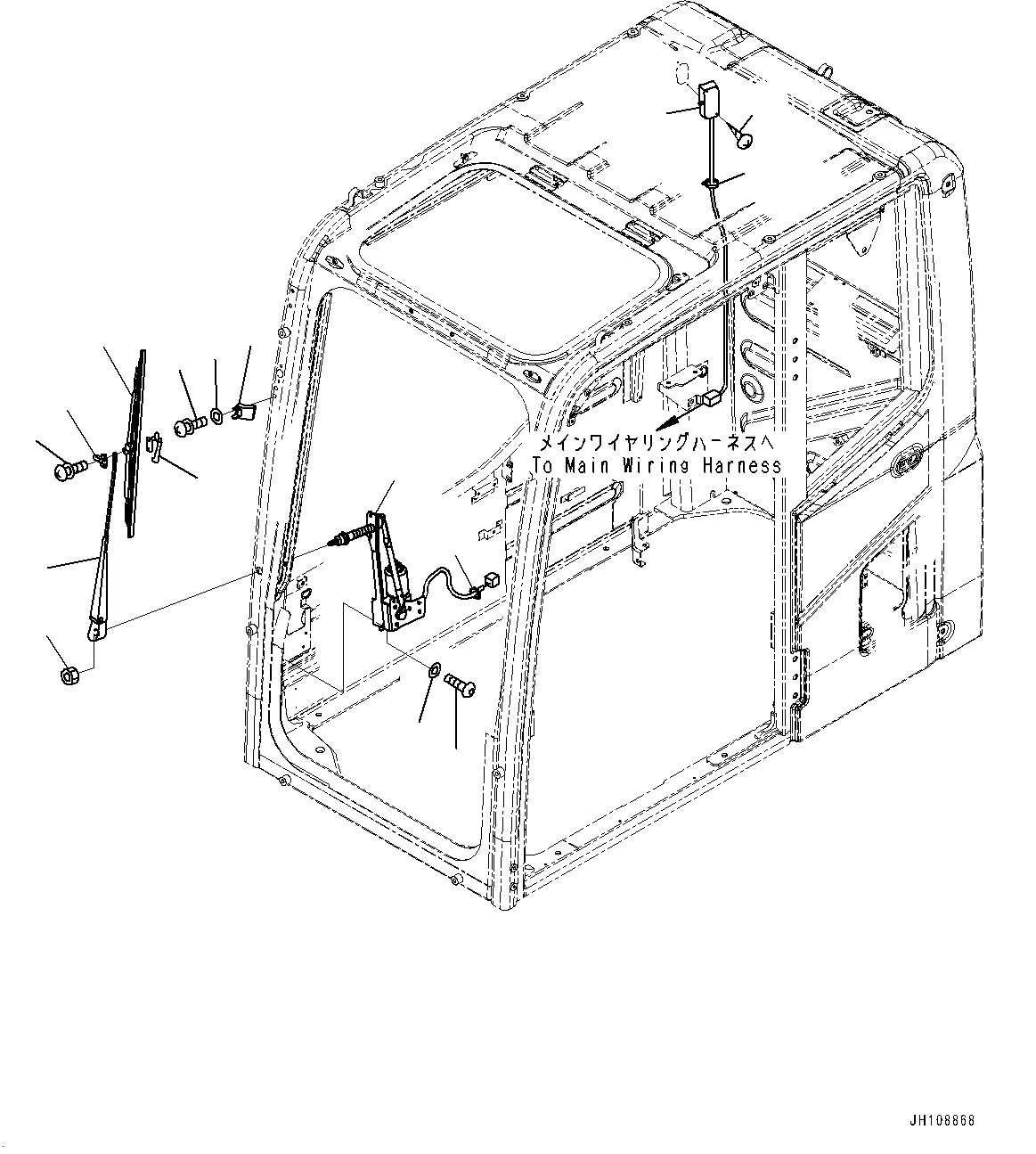 Cab, Wiper and Room Lamp(#700001-) — komatsu parts diagram