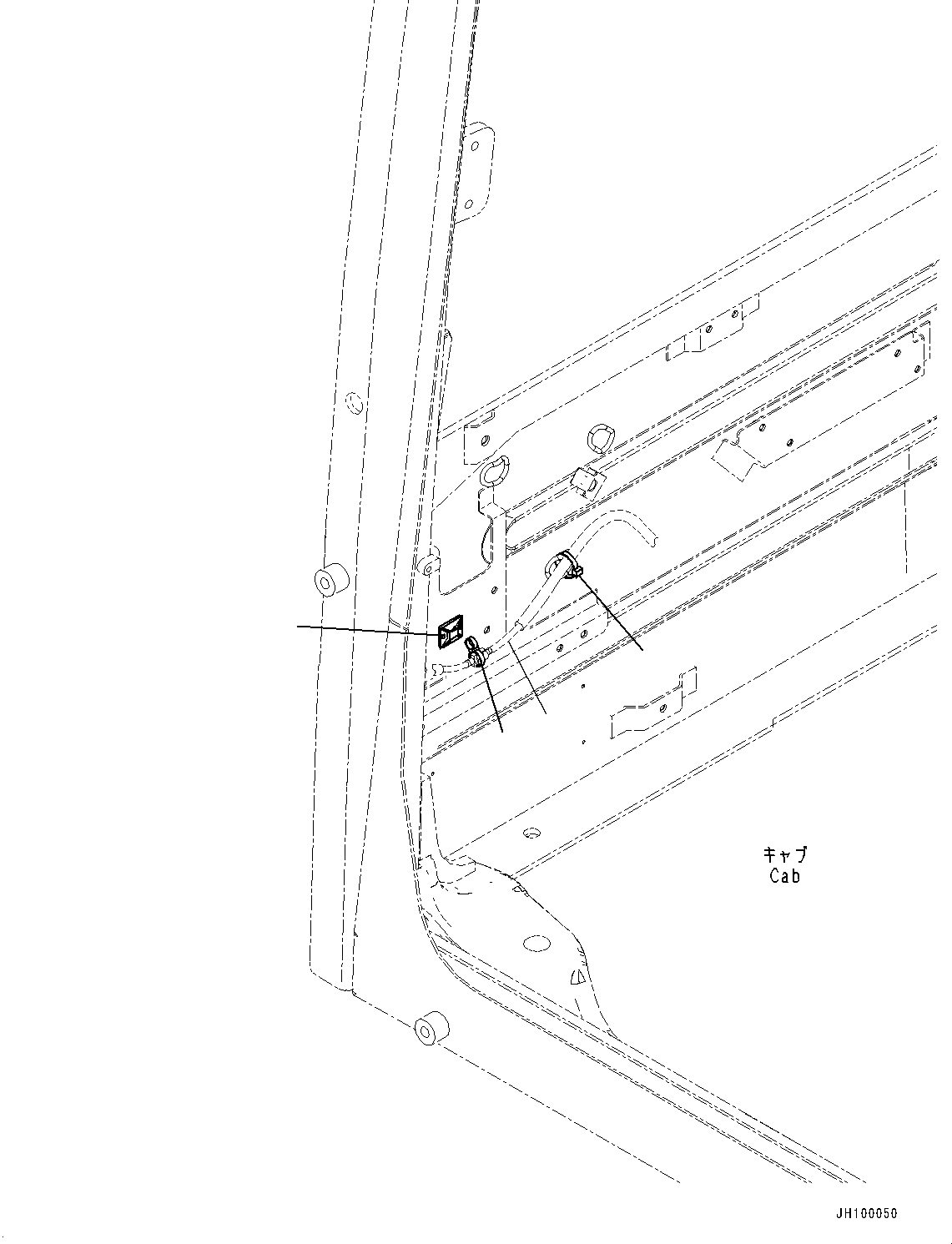 Cab, Cab In Parts, Washer Hose Mounting(#700001-) — komatsu parts diagram