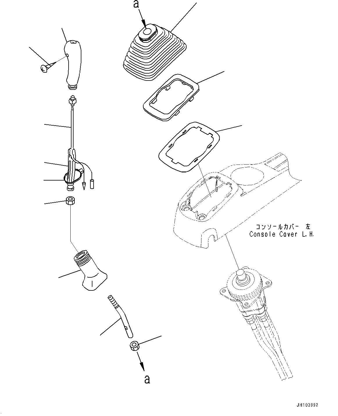 Cab, Floor, Work Equipment Control Lever, L.H.(#700001-) — komatsu parts diagram