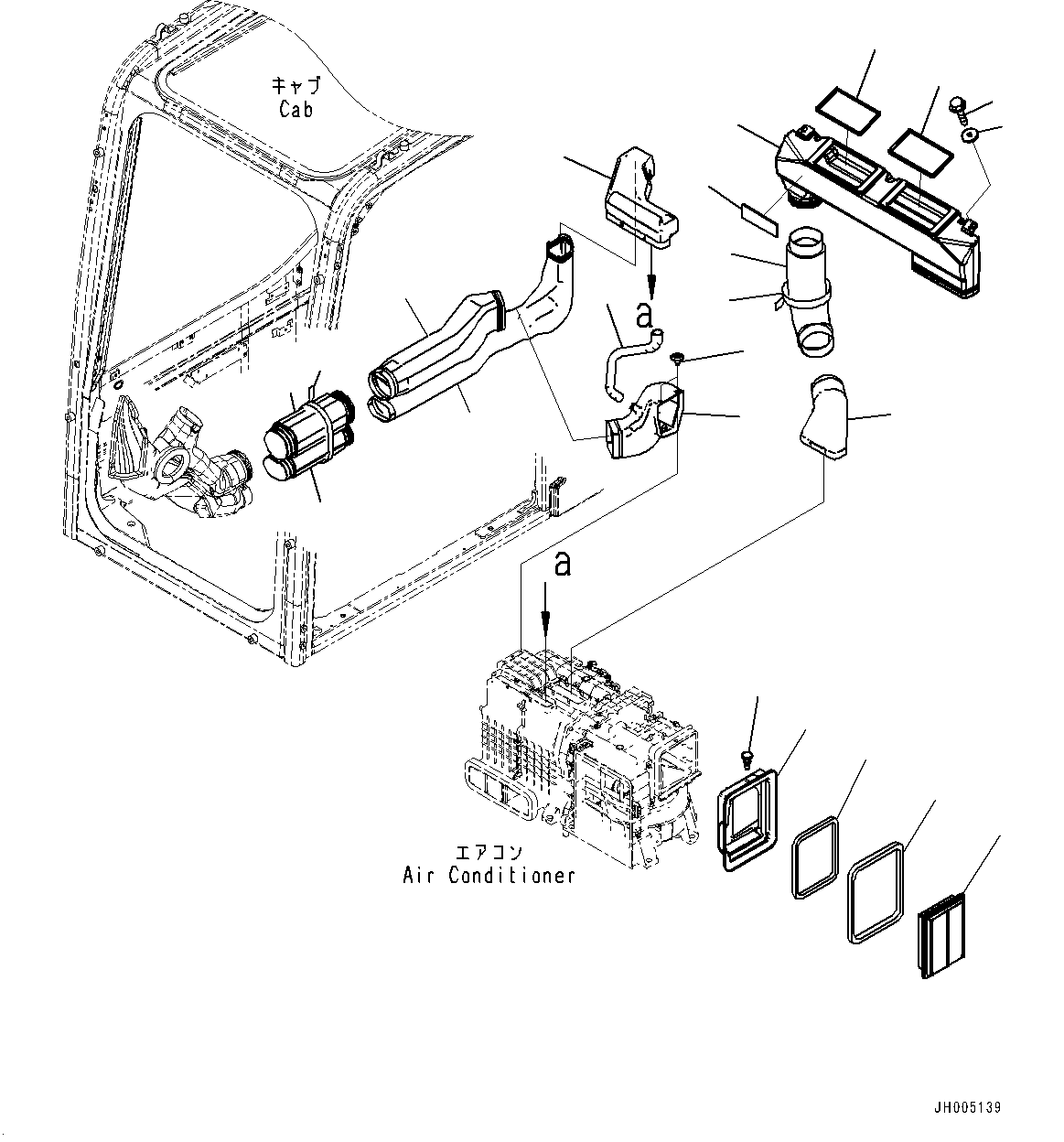 Cab, Cab In Parts, Air Duct and Fresh Air Filter(#700001-) — komatsu parts diagram