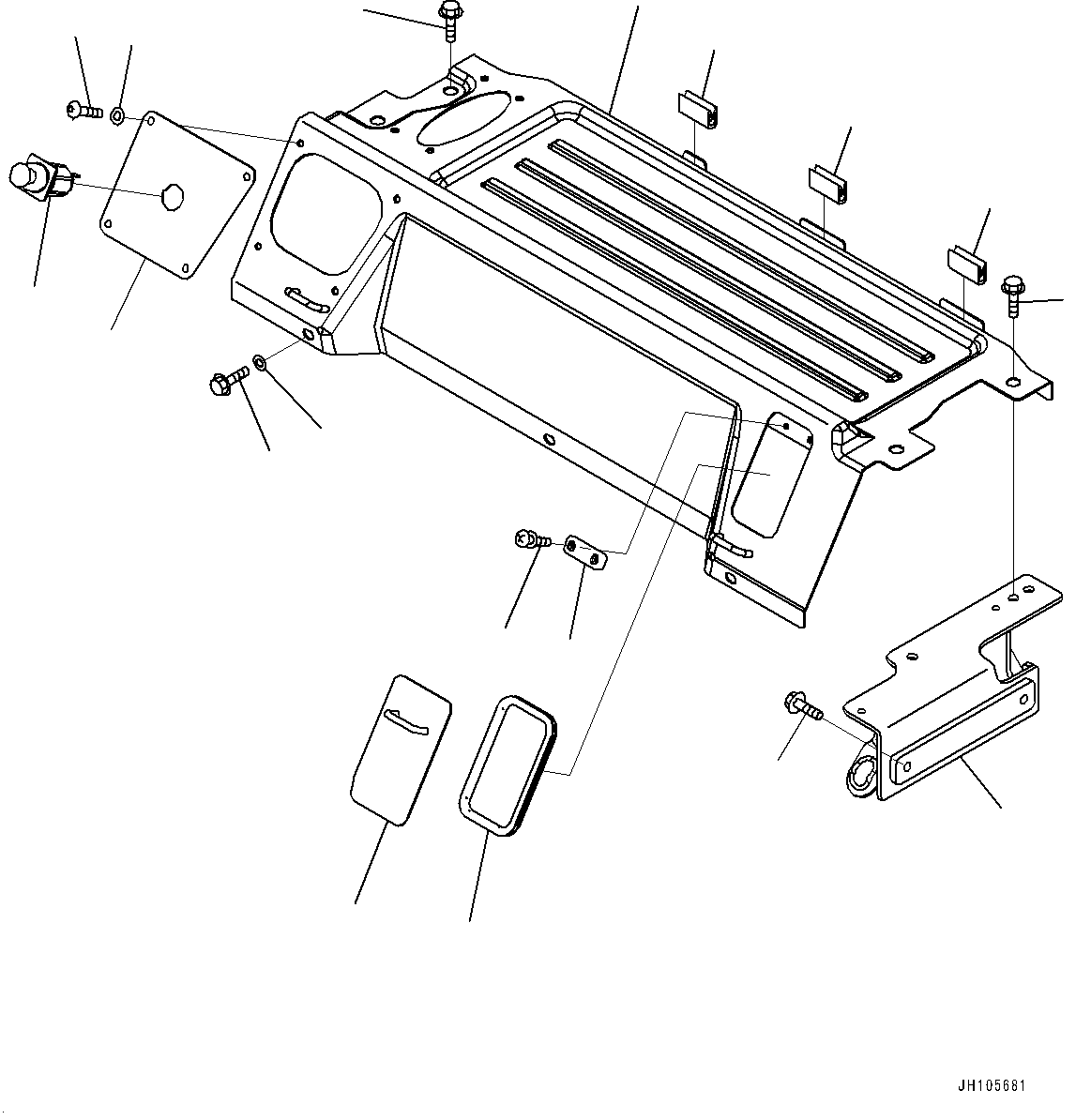 Cab, Cab In Parts, Luggage Plate and Cigarette Lighter(#700001-) — komatsu parts diagram