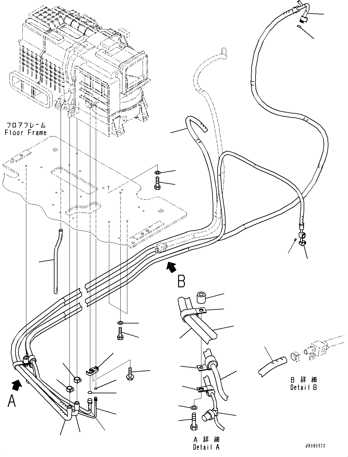 Cab, Floor, Air Conditioner Piping(#700001-) — komatsu parts diagram