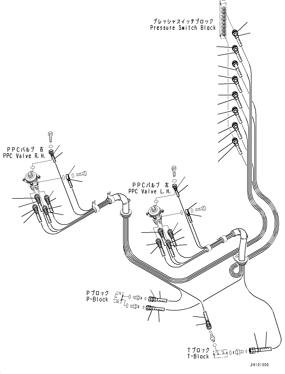 Cab, Floor, PPC Valve Piping for Work Equipment(#700001-) — komatsu parts diagram