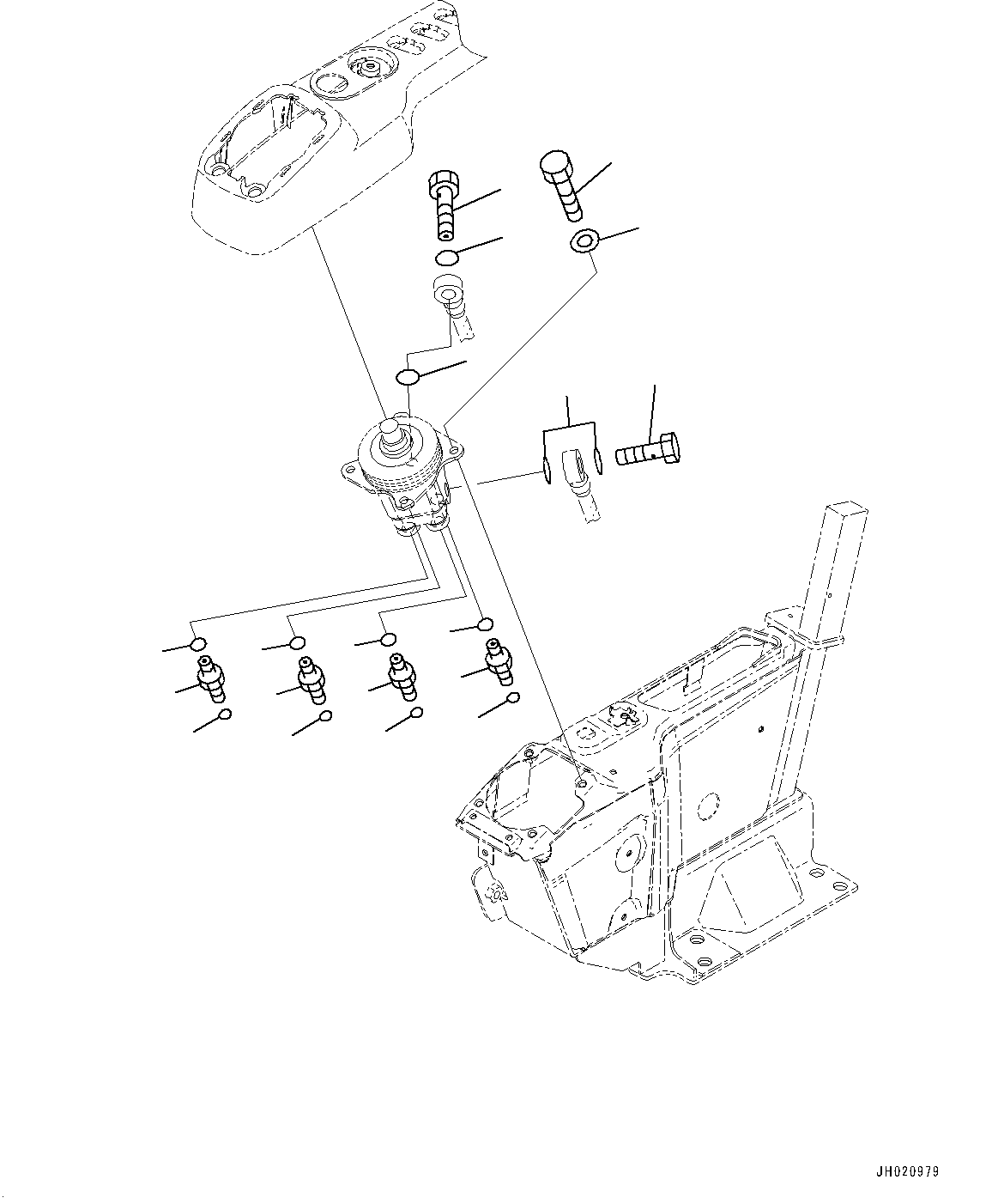 Cab, Floor, PPC Valve Mounting for Work Equipment, R.H.(#700001-) — komatsu parts diagram
