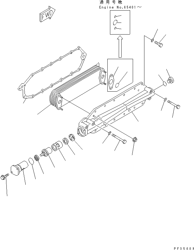 OIL COOLER(#60863-75757) — komatsu parts diagram