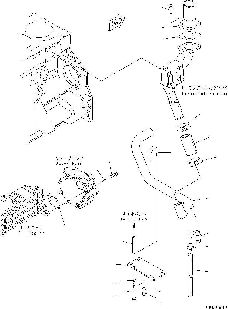WATER CONNECTOR (EXTREME COLD TERRAIN SPEC.)(#63492-) — komatsu parts diagram