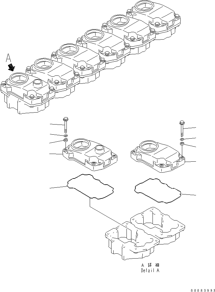 HEAD COVER (EXTREME COLD TERRAIN SPEC.)(#98982-) — komatsu parts diagram