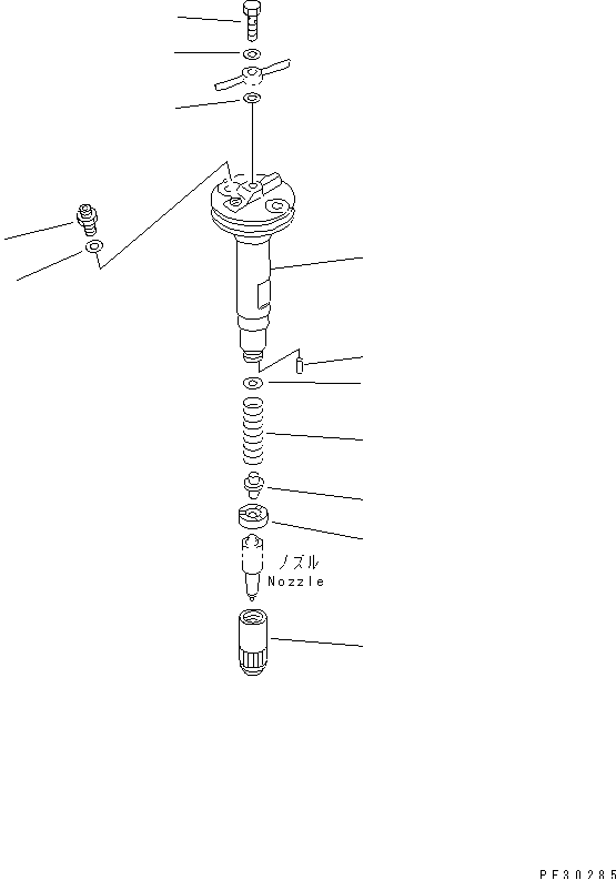 NOZZLE HOLDER (INNER PARTS)(#60863-81691) — komatsu parts diagram