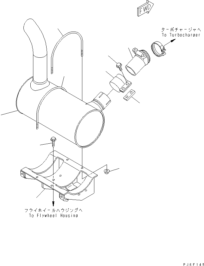 MUFFLER AND MOUNTING(#26300902-) — komatsu parts diagram